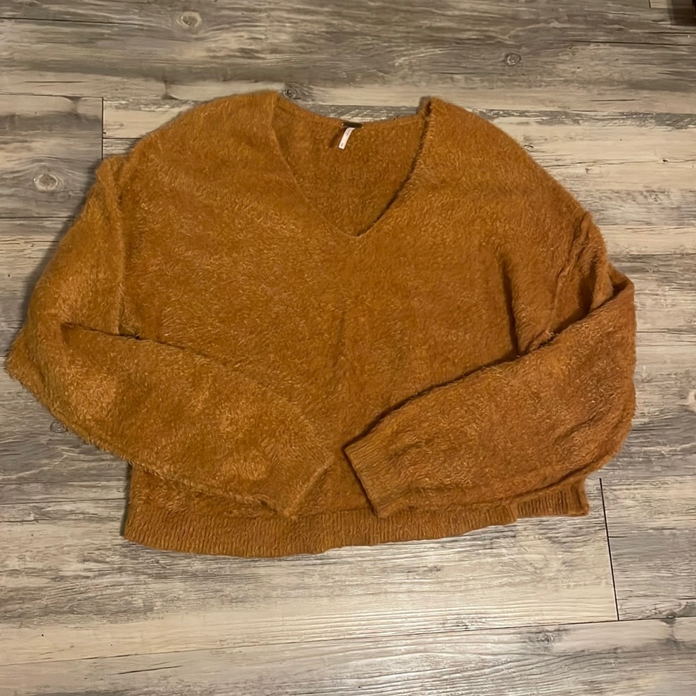 Free People Fuzzy Brown Sweater
